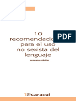11.2 Diez Recomendaciones Para El Uso No Sexista Del Lenguaje 2009