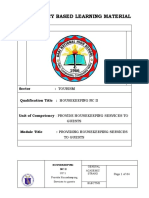 Competency Based Learning Material: Sector: Tourism Qualification Title: HOUSEKEEPING NC II