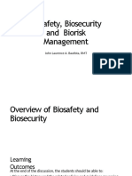 Biosafety, Biosecurity and Biorisk Management: John Laurence A. Bautista, RMT