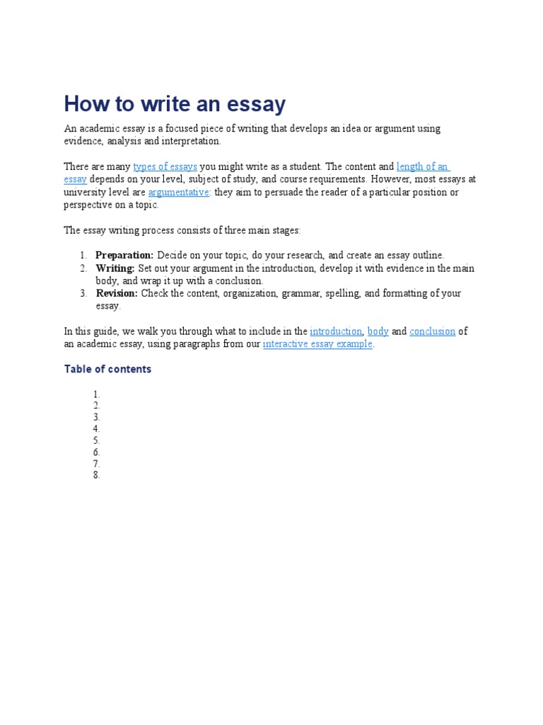 How To Write An Essay: Types of Essays Length of An Essay Argumentative