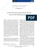 A Goal Theoretic Framework For Parental Screen Time Monitoring Behavior