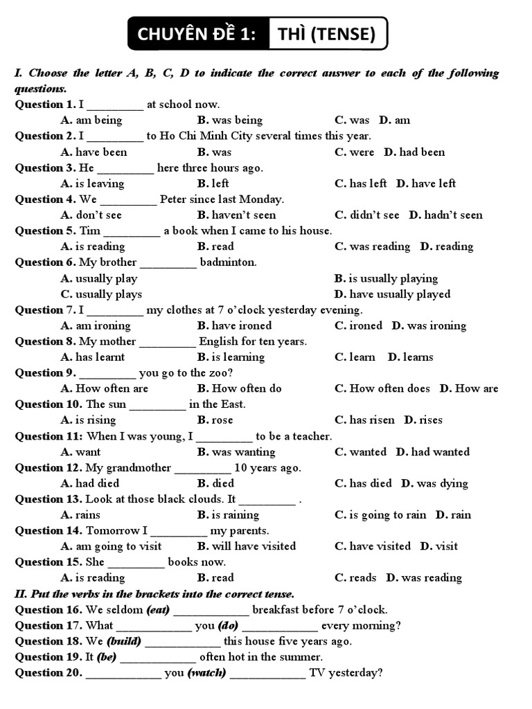 Analysis of a Vietnamese Language Document Containing Grammar Exercises ...