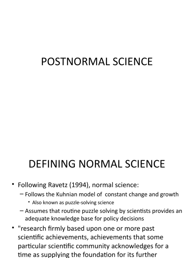 Postnormal Science and Policy Impacts | PDF | Science | Sustainability