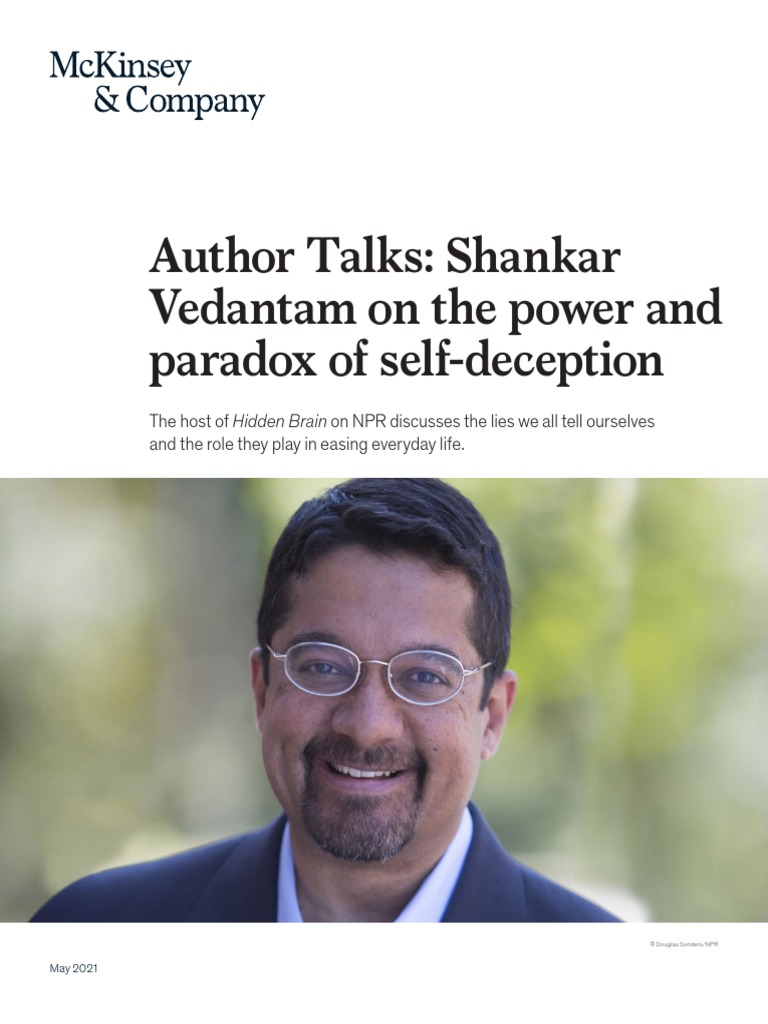 Author Talks: Shankar Vedantam On The Power and Paradox of Self ...