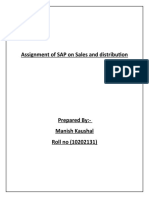 Assignment of SAP On Sales and Distribution