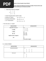 Show That Matrix A Is Singular