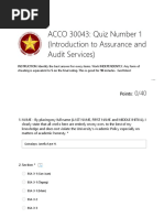 ACCO 30043: Quiz Number 1 (Introduction To Assurance and Audit Services)