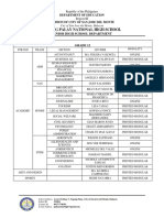 List of Sections For Grades 11 12