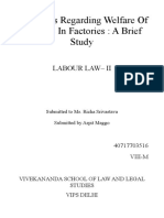 Provisions Regarding Welfare of Workers in Factories: A Brief Study