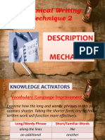 T. Writing Technique No. 2 Description of A Mechanism Part 1