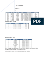 Lab Assignment Consider The Following Tables: Sample Table - Worker