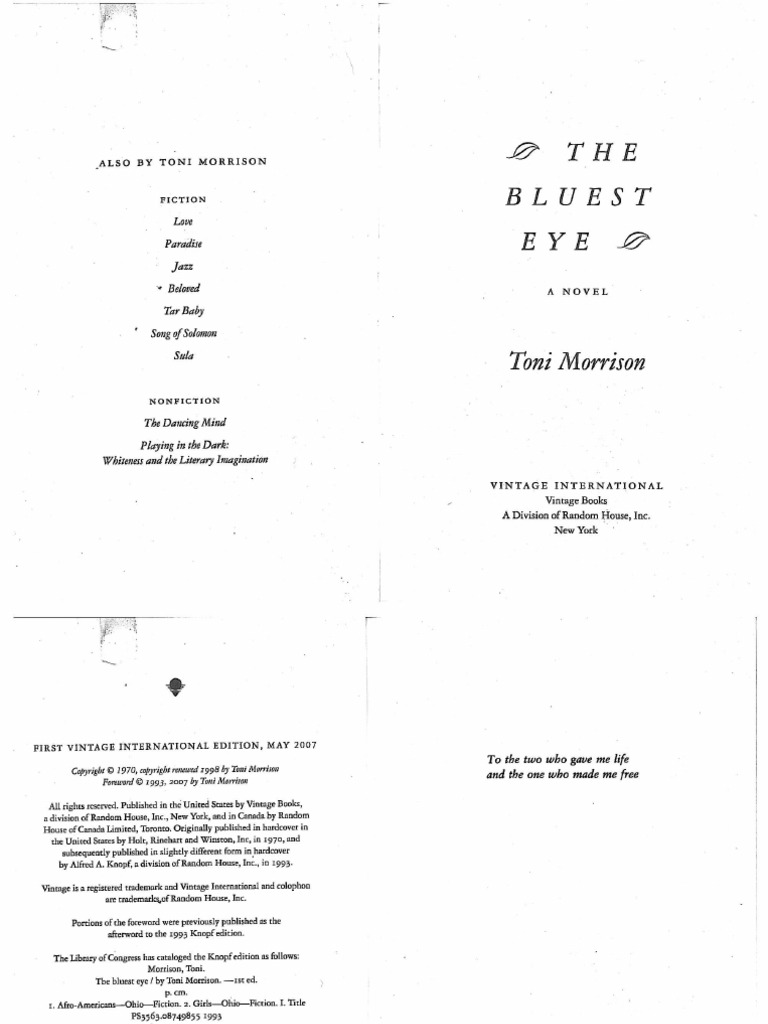 The Bluest Eye | PDF