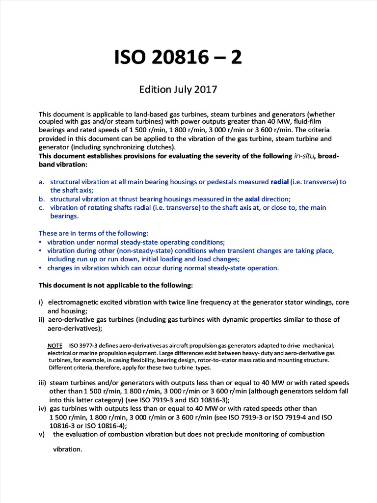 Vibration Evaluation for Turbines Over 40 MW | PDF | Electric Generator ...