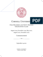 Cornell 2020 Commencement Program