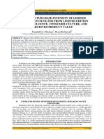 Predicting Purchase Intensity of Limited Edition Magnum Filter From Limited Edition Product Influence, Consumer Culture, and Perceived Product Value