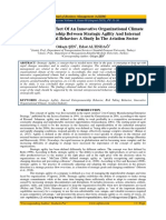 The Mediating Effect of An Innovative Organizational Climate On The Relationship Between Strategic Agility and Internal Entrepreneurial Behavior: A Study in The Aviation Sector