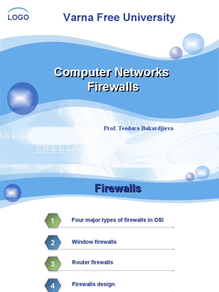 Varna Free University: Computer Networks Firewalls | PDF | Firewall ...