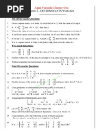 Apna Formula Classes-Goa: Chapter 4 - DETERMINANTS Worksheet