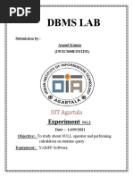 Dbms Lab: IIIT Agartala