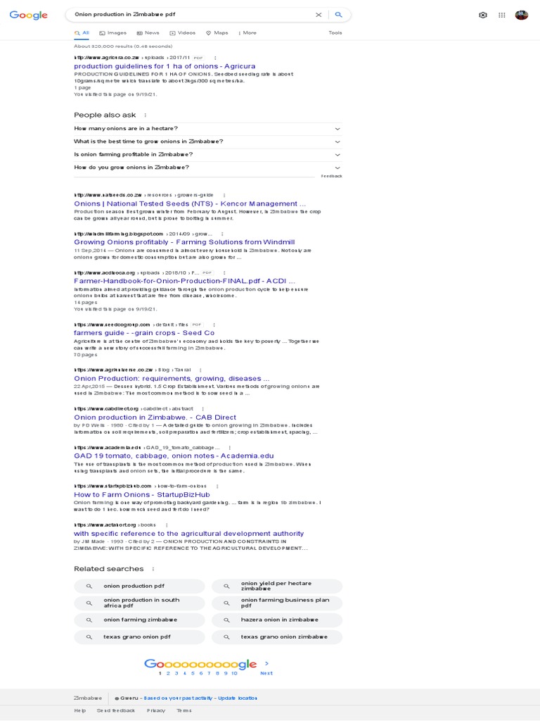 Onion Production in Zimbabwe PDF Google Search PDF Agriculture