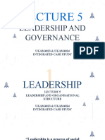 Leadership and Governance: UKAM4023 & UKAM4024 Integrated Case Study
