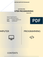 Computer Programming: Posts and Telecommunications Institute Technology