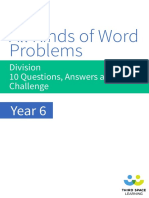 All Kinds of Word Problems: Division 10 Questions, Answers and A Challenge