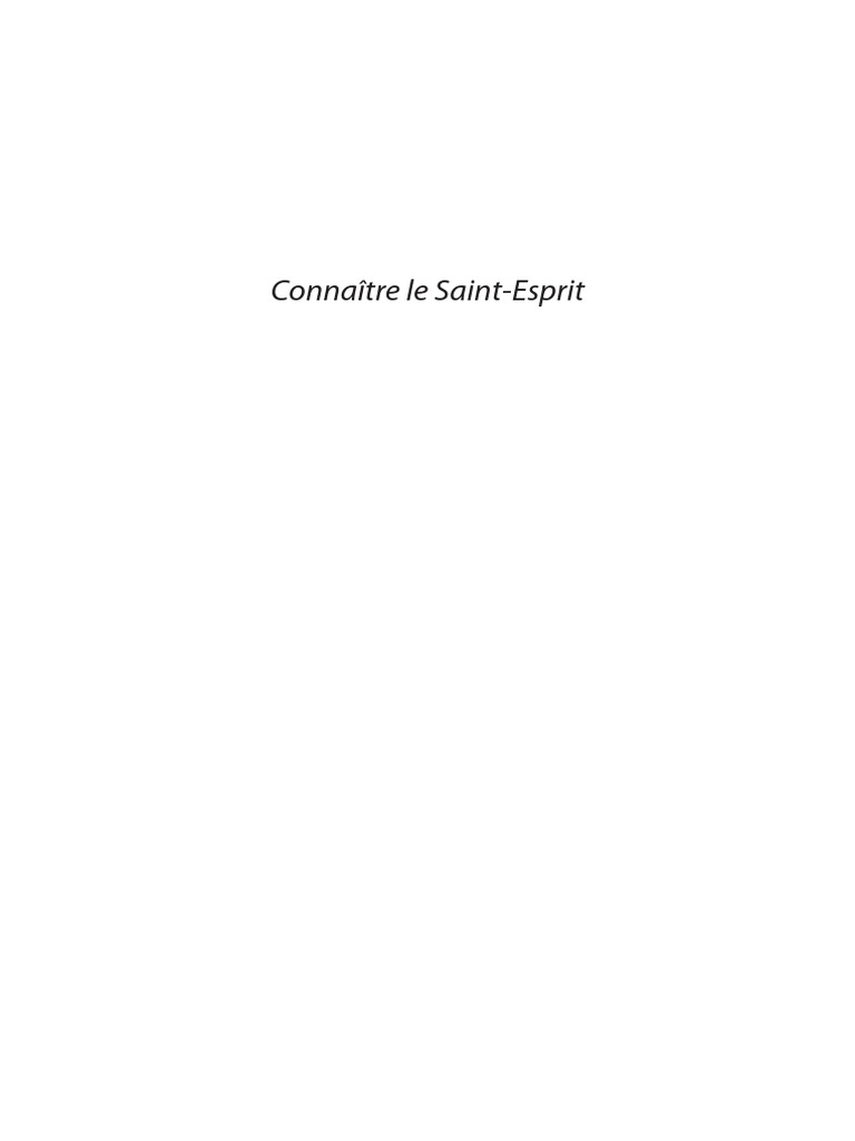 02 Connaitre Le Saint Esprit | PDF | Saint-Esprit | Jésus