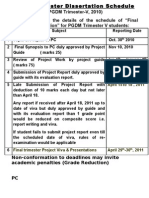 Final Trimester Dissertation Schedule - Oct 2010