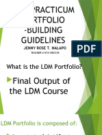 LDM Practicum Portfolio - Building Guidelines: Jenny Rose T. Nalapo