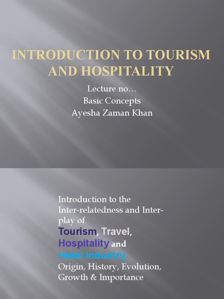 1.introduction To Tourism and Hospitality | PDF | Tourism | Hotel