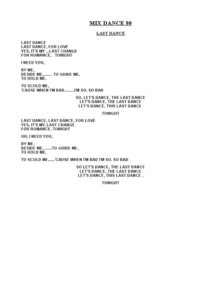 Letra Dance | PDF