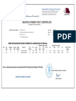 Manufacturer'S Test Certificate: Manufactured and Supplied by National Builtech Trading and Contracting Co