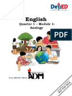 English: Quarter 1 - Module 1: Analogy