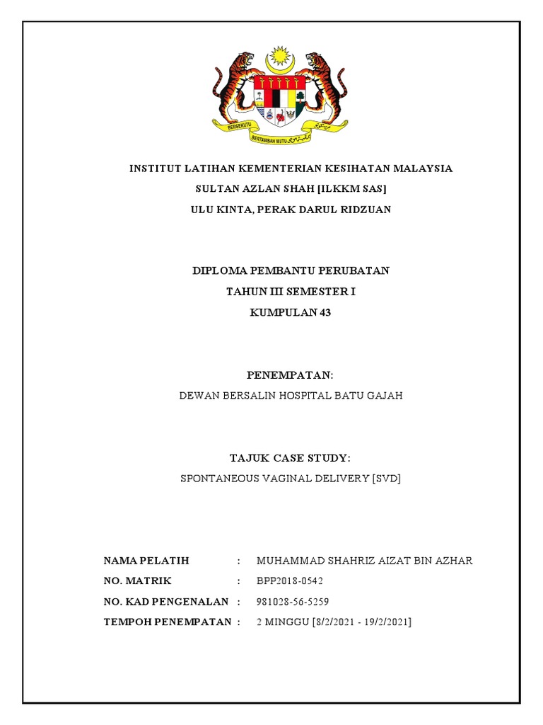 Spontaneous Vaginal Delivery (SVD) | PDF