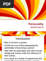 Personality: Unit B (Topic 3)