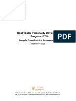 Contributor Personality Development Program (GTU) : Sample Questions For Assessments