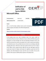 ADV-19-22-Advanced Notification of Tool Being Used To Hide Malicious Macros Within Microsoft Office