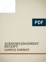 Acknowledgement Receipt: Sample Format