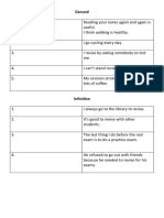 Gerund Vs Infinitive Table To Fill in
