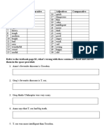 Complete The Table Below. Adjectives Comparative Adjectives Comparative