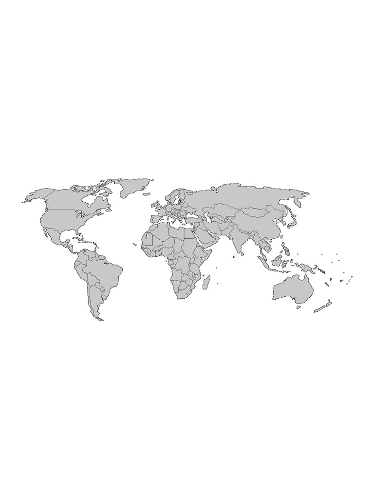 World Map Printable Black and White | PDF
