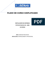 Plano de Curso - Instalador Solar Fotovoltaico On - Grid