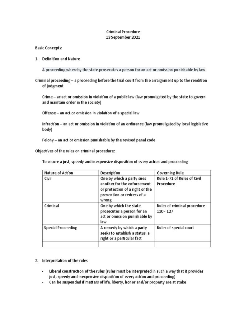 Overview of Criminal Procedure Basics | PDF | Prosecutor | Burden Of ...