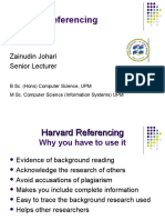 Harvard Referencing: by Zainudin Johari Senior Lecturer