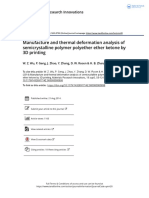 Manufacture and Thermal Deformation Analysis of Semicrystalline Polymer Polyether Ether Ketone by 3D Printing