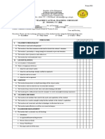 Form 003 Student Teachers Actual Teaching Checklist