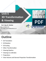 Unit-5 3D Transformation & Viewing: 2160703 Computer Graphics