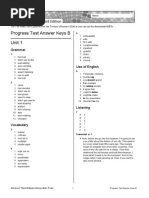 Progress Test Answer Keys B Unit 1: Grammar