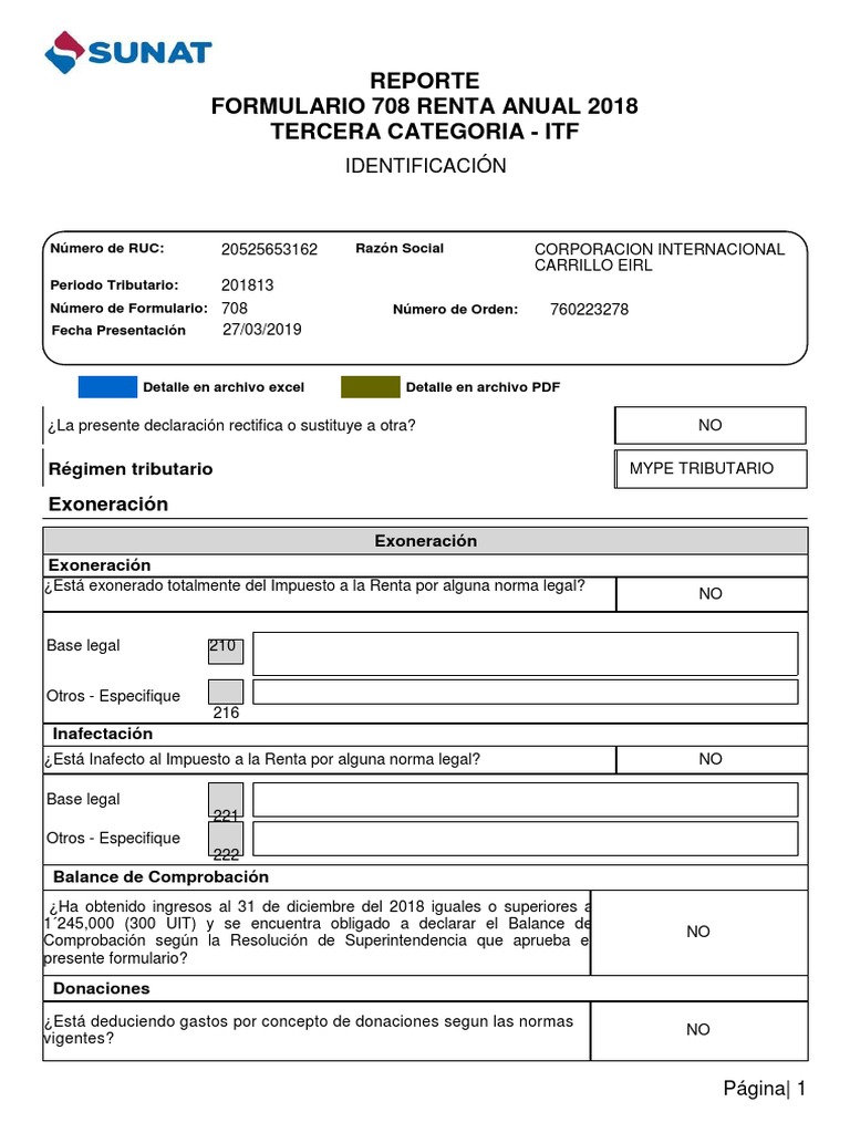 Formulario 708 Renta Anual 2018 | PDF | Impuesto sobre la renta | Ingresos